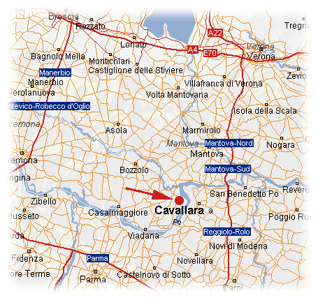 Cartina con evidenziata la località Cavallara